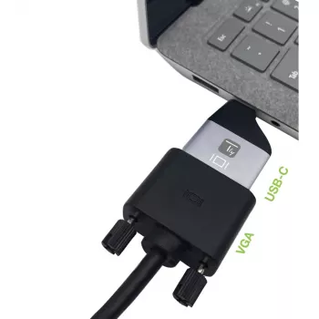 Techly IADAP USBC-VGAC USB grafikas adapteris 1920 x 1200 pikseļi Melns, Sudraba