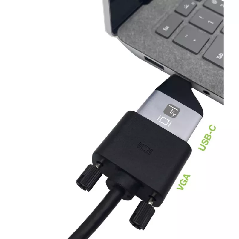 Techly IADAP USBC-VGAC USB grafikas adapteris 1920 x 1200 pikseļi Melns, Sudraba