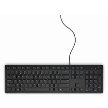 DELL Vadu tastatūra - KB216 - spāņu (QWERTY) - melna, Pilnizmēra (100%), vadu, USB, QWERTY, melna