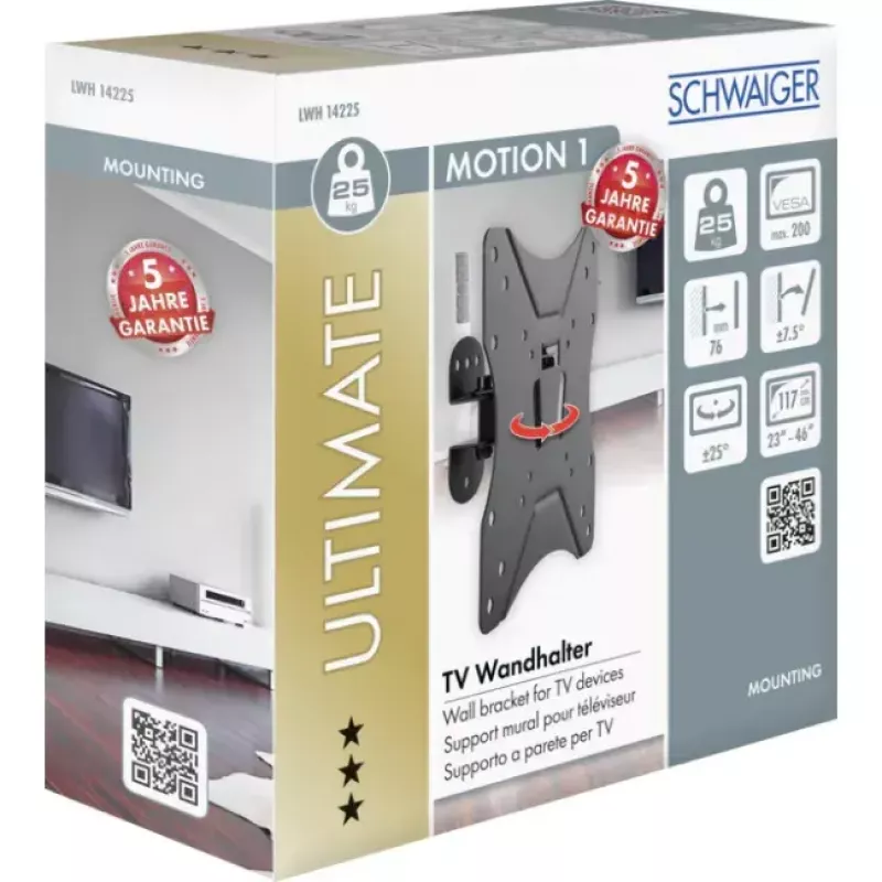 TV sienas stiprinājums Schwaiger LWH14225 513 melns