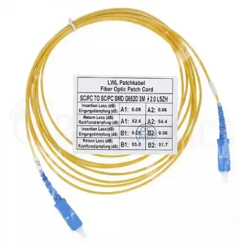 Optiskās šķiedras kabelis BlueOptics SFP2222BU5MK SC G.657.A1 5 m Dzeltens