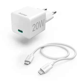 Hama 00201620 mobilo ierīču lādētājs viedtālrunim, planšetdatoram balts AC ātrā uzlāde iekštelpām