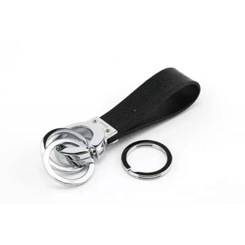 Atslēgu piekariņš TROIKA KR8-02/LE Melns Sudrabains Āda 31mm