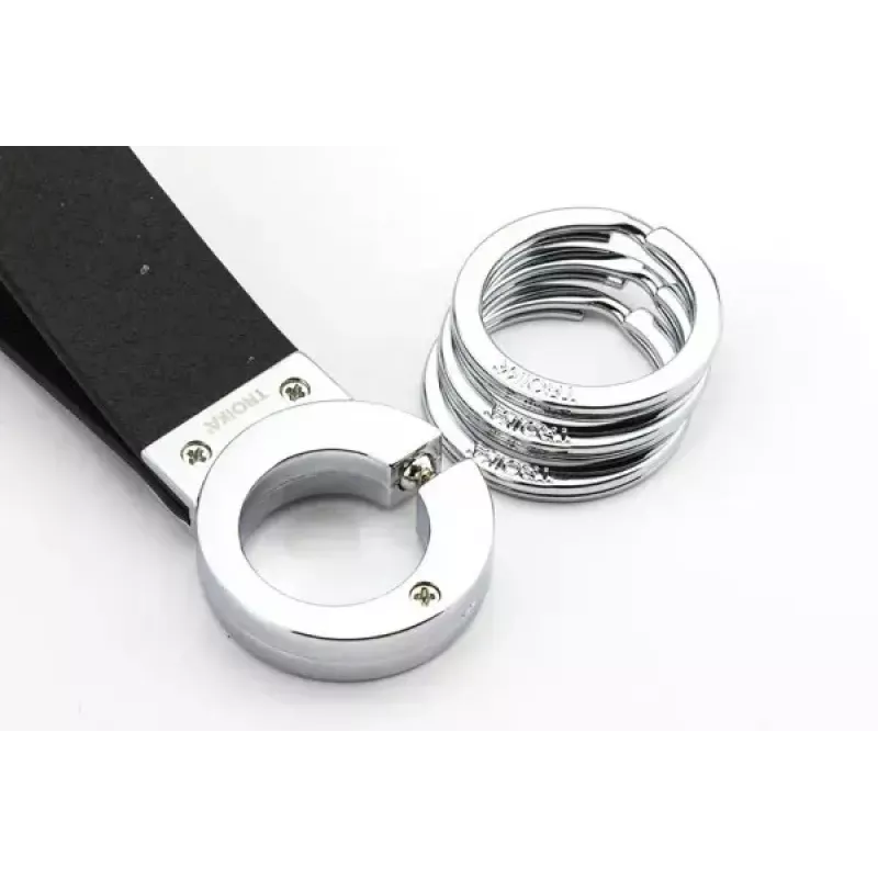 Atslēgu piekariņš TROIKA KR8-02/LE Melns Sudrabains Āda 31mm
