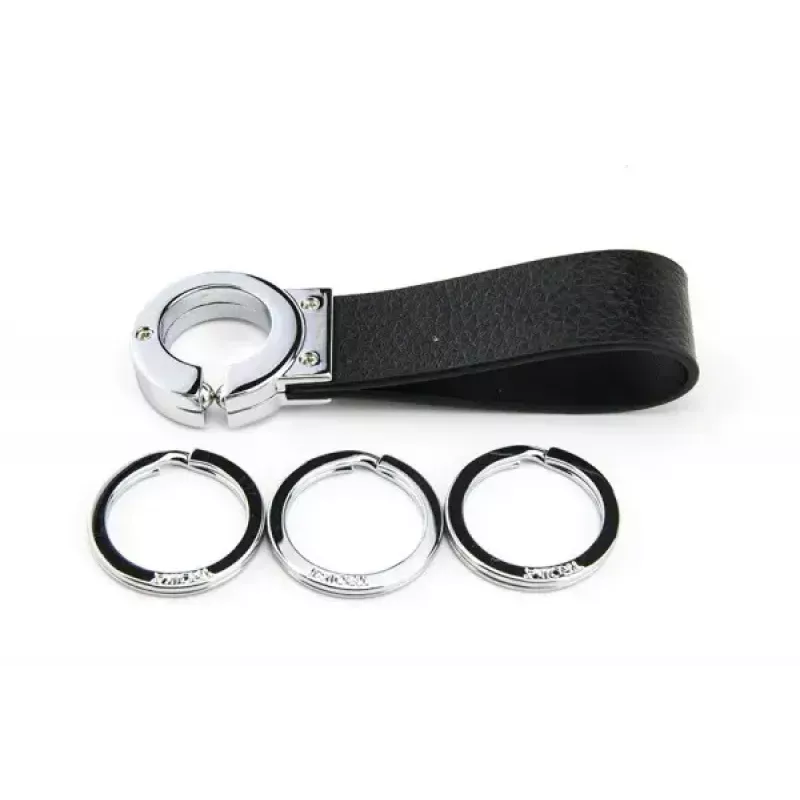 Atslēgu piekariņš TROIKA KR8-02/LE Melns Sudrabains Āda 31mm