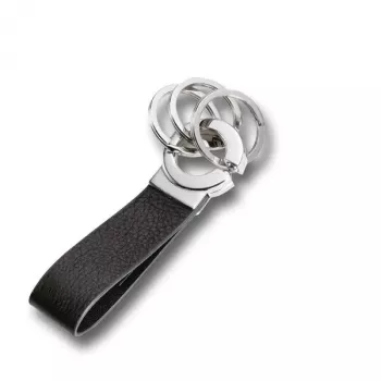 Atslēgu piekariņš TROIKA KR8-02/LE Melns Sudrabains Āda 31mm