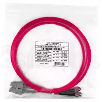 Optiskās šķiedras kabelis BlueOptics SFP3233FU0.5MK SC ST OM4 0,5 m fuksīna