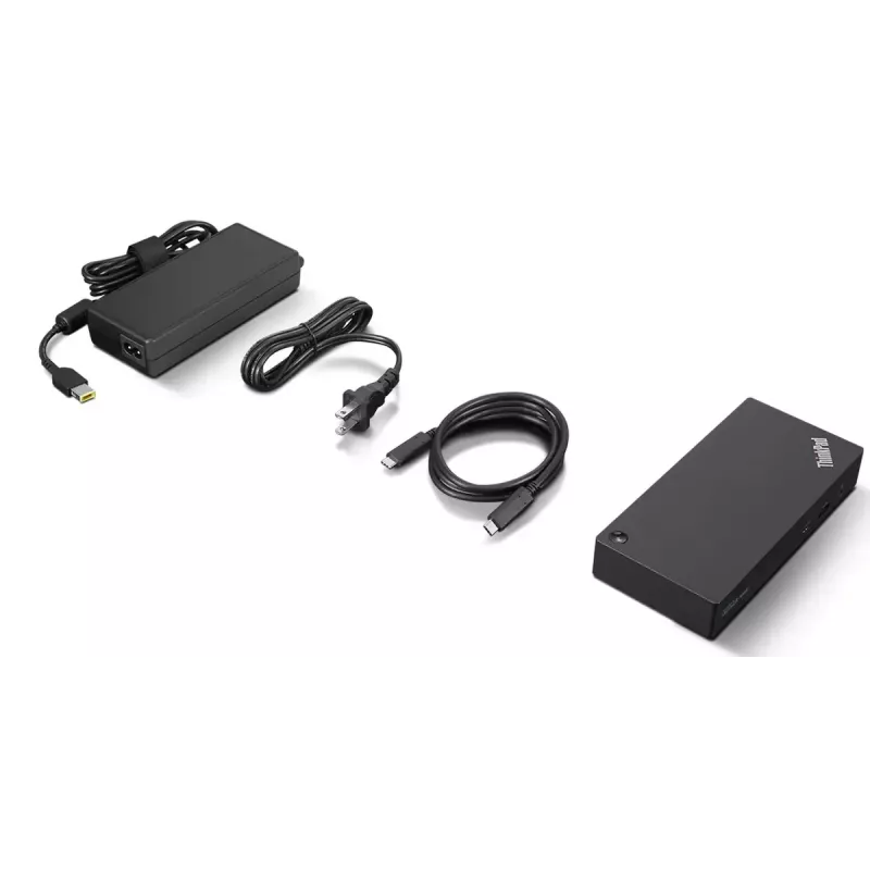 Lenovo 40B20135IT klēpjdatora dokstacija/porta replikators ar vadu USB 3.2 Gen 1 (3.1 Gen 1) Type-A + Type-C melns