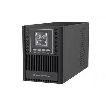 Conceptronic ZEUS52E1K 1000VA 900W tiešsaistes torņa UPS, IEC, dubultā pārveidošana (tiešsaiste), 1 kVA, 900 W, sinusoidāls, 220 V, 240 V