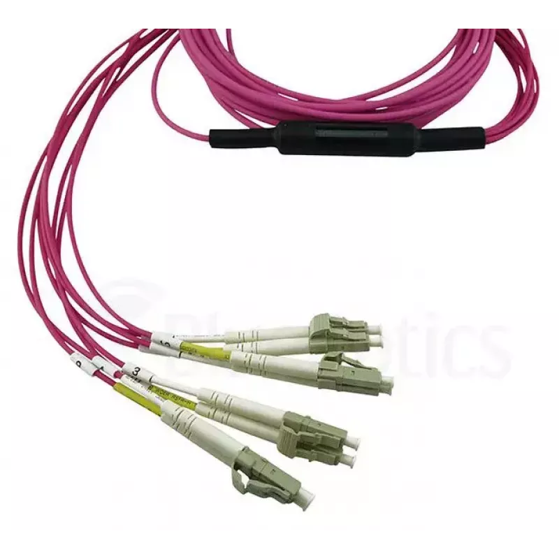 BlueOptics CBL-MPO12-4LC-OM4-15M-BO InfiniBand optiskās šķiedras kabelis MPO 4x LC 15 m