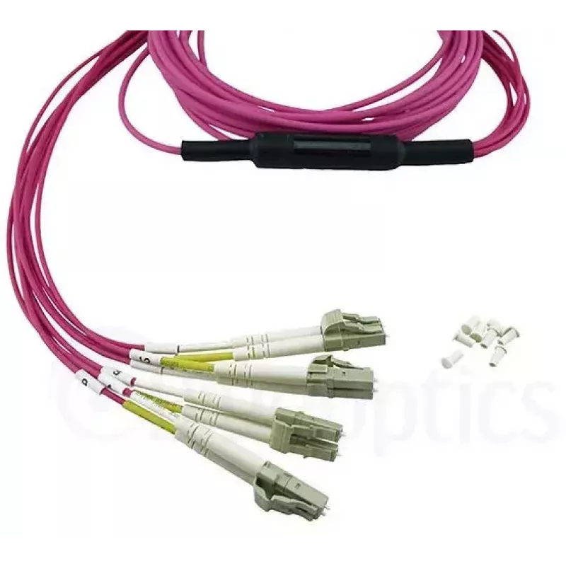 BlueOptics CBL-MPO12-4LC-OM4-15M-BO InfiniBand optiskās šķiedras kabelis MPO 4x LC 15 m