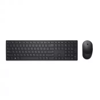 DELL Pro tastatūra and pele - KM5221W - UK (QWERTY) - Melns, Full-size (100%), Wireless, RF Wireless, QWERTY, Melns, pele included