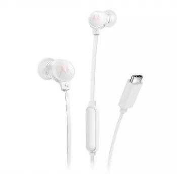 Motorola EARBUDS3CSbalta austiņas/headset Vadu Ievietojamās Zvanu/Mūzikas atskaņošana USB Type-C Balts