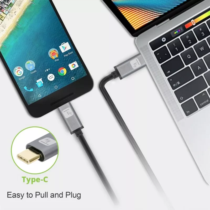 Techly USB 3.2 Gen 2 USB-C M/M kabelis 1m Melns, 1 m, USB B, USB C, USB 3.2 Gen 1 (3.1 Gen 1), 10 Gbit/s, Melns