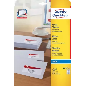 Pašlīmējošā etiķete Avery J4791-25 Noapaļotais taisnstūris