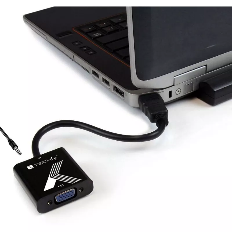 Techly kabeļa adapteris pārveidotājs HDMI uz VGA ar audio ligzdu