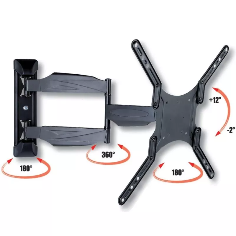 Techly 23-55 Ultra plāns Full Motion LCD TV Wall Mount Bracket Melns” ICA-PLB 171M