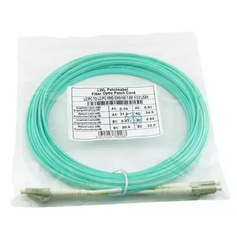 Optiskās šķiedras kabelis BlueOptics AJ834A-BO 1m 2x LC OM3 Pilnais duplekss