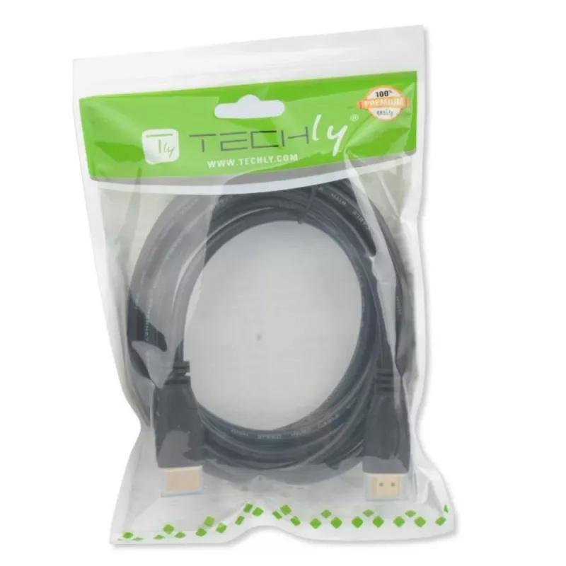 Techly HDMI 2.0 kabelis A/A V/V 0,5m Melns ICOC HDMI2-4-005