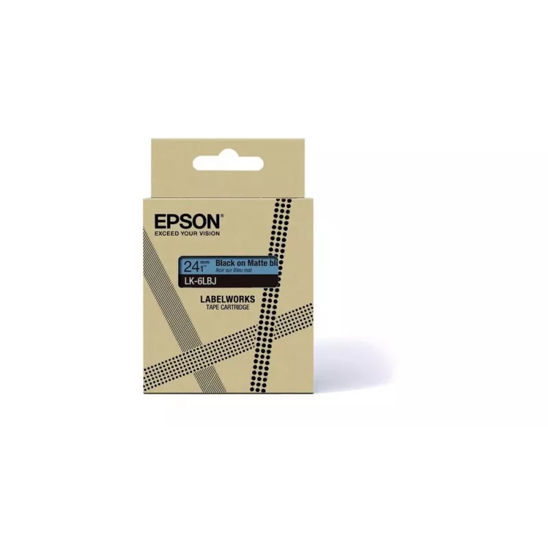 Etiķešu lente Epson LK-6LBJ melna zila termopārnese 2.4cm