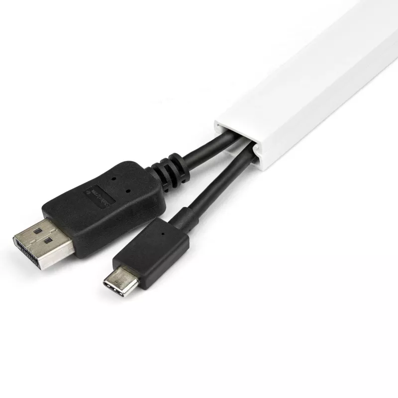 StarTech.com ciets kabeļu pārvaldības kanāls ar līmlenti un vāciņu, 3/4 collas (19 mm) platums x 3/8 collas (11 mm) augstums – 3 pēdas (1 m) garums, PVC tīkla/barošanas vada slēpnis/sienas vadu kanāls, maks. 6 kabeļi, UL sarakstā