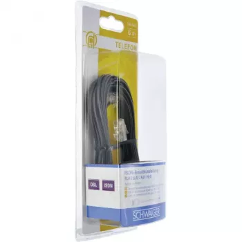 Tīkla kabelis Schwaiger 6.0m RJ-11 - RJ-45 6m Melns