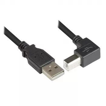 Techly USB 2.0 kabelis A vīrišķais / B vīrišķais leņķveida 0,5 m ICOC U-AB-005-ANG