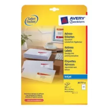 Printeru etiķetes Avery J8177-25 Balts