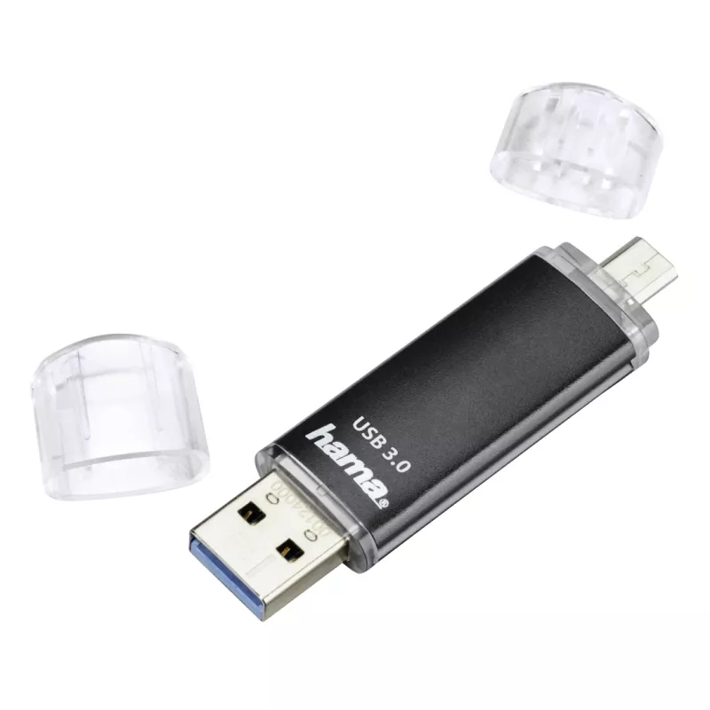 Hama Laeta Twin USB zibatmiņas disks 256 GB USB Type-A / Micro-USB 3.2 Gen 1 (3.1 Gen 1) Melns