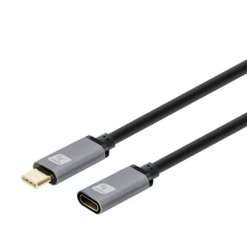 Techly USB 3.2 Gen 2 USB-C vīrišķais/sievišķais kabelis 1m Melns