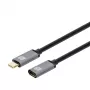 Techly USB 3.2 Gen 2 USB-C vīrišķais/sievišķais kabelis 1m Melns