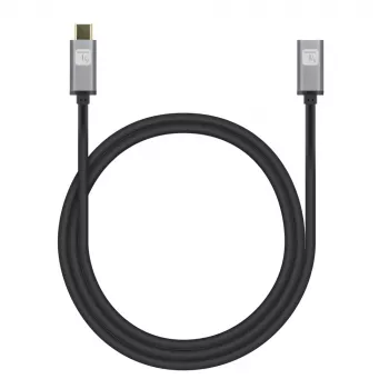 Techly USB 3.2 Gen 2 USB-C vīrišķais/sievišķais kabelis 1m Melns