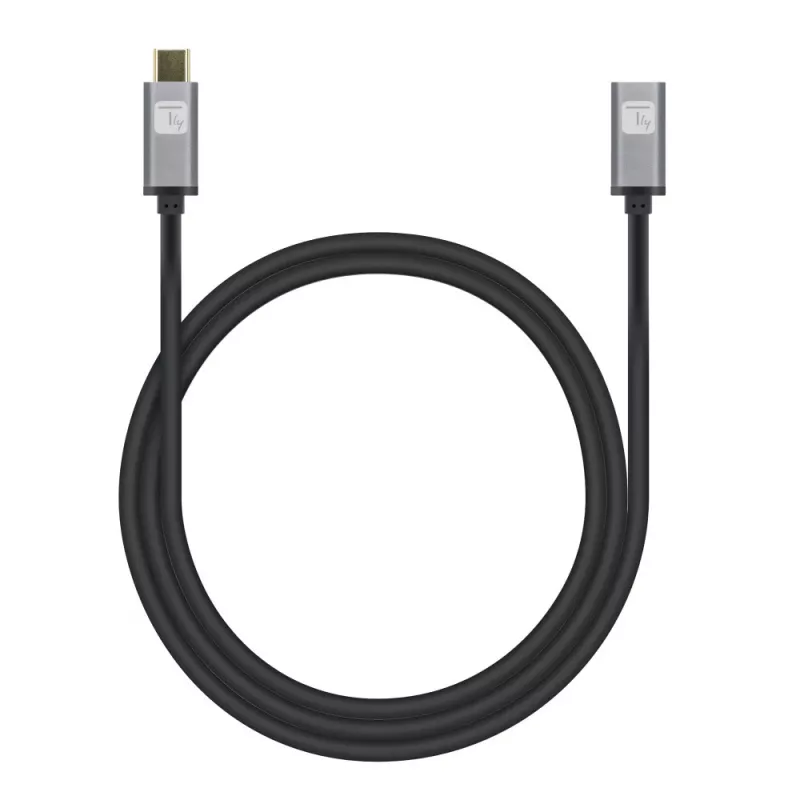 Techly USB 3.2 Gen 2 USB-C vīrišķais/sievišķais kabelis 1m Melns