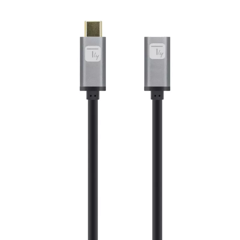 Techly USB 3.2 Gen 2 USB-C vīrišķais/sievišķais kabelis 1m Melns