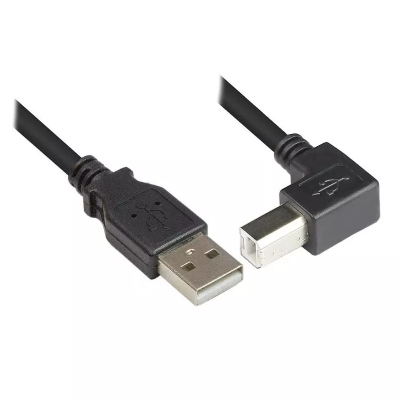 Techly USB 2.0 kabelis A tēviņš / B tēviņš leņķveida 1 m ICOC U-AB-10-ANG