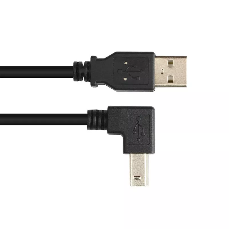 Techly USB 2.0 kabelis A tēviņš / B tēviņš leņķveida 1 m ICOC U-AB-10-ANG
