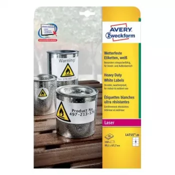Pašlīmējošā etiķete Avery L4715-20 Noapaļots taisnstūris