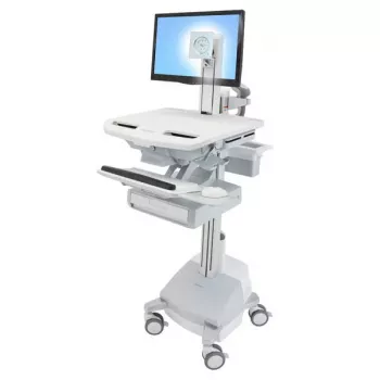 Multivides ratiņi Ergotron StyleView alumīnija pelēkā un baltā krāsā