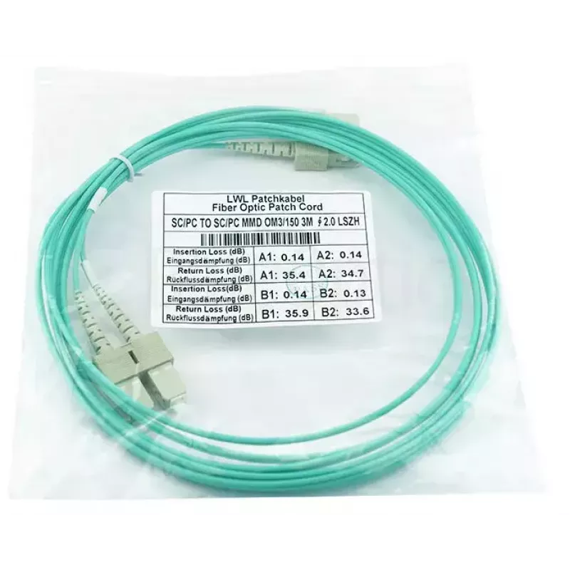 BlueOptics Duplex LWL Patchkabel SC-SC OM3 2 Meter 2 m Male/Male