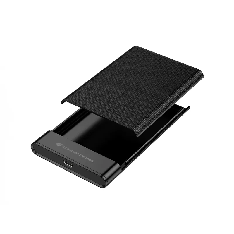 Conceptronic DANTE06B 2,5 collu cietā diska kaste USB 3.0, HDD/SSD korpuss, 2,5 collas, Serial ATA III, 6 Gbit/s, USB savienojamība, melns