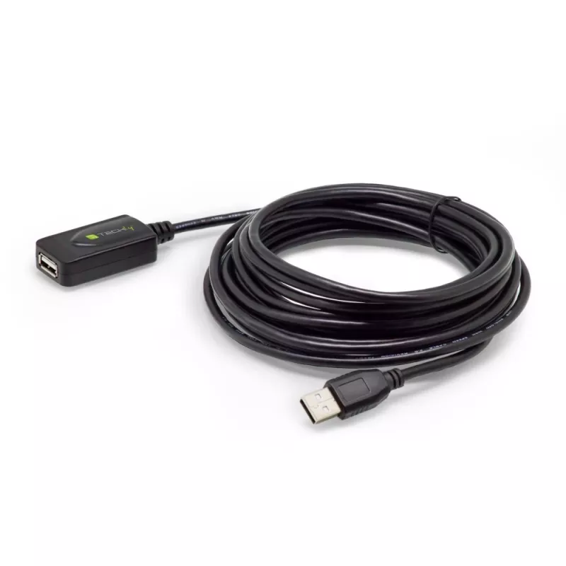 Techly IUSB-REP20TY USB kabelis USB 2.0 5 m USB A Melns