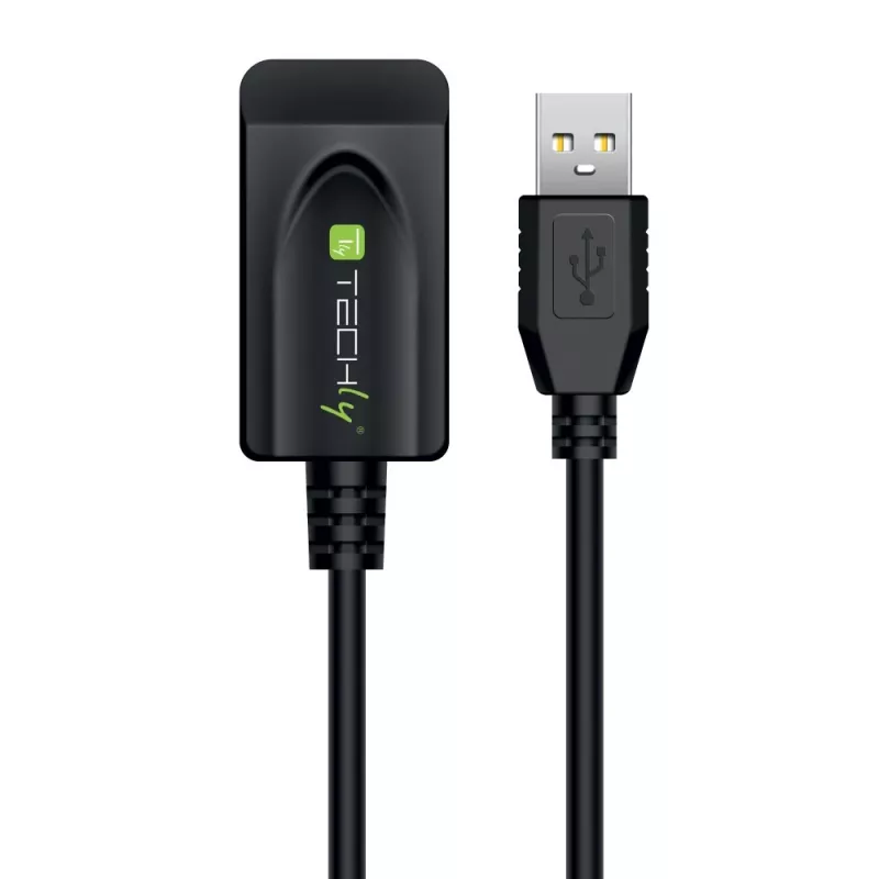 Techly IUSB-REP20TY USB kabelis USB 2.0 5 m USB A Melns