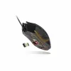 Lexip Ar18 – Bezvadu spēļu pele ar keramikas kājiņām, labroču, optiska, RF bezvadu + USB Type-A, 4800 DPI, melna