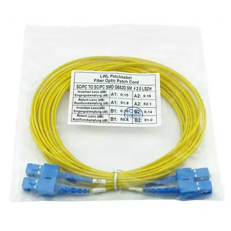 BlueOptics SFP3232BU5MK InfiniBand optiskās šķiedras kabelis 5 m SC dzeltens