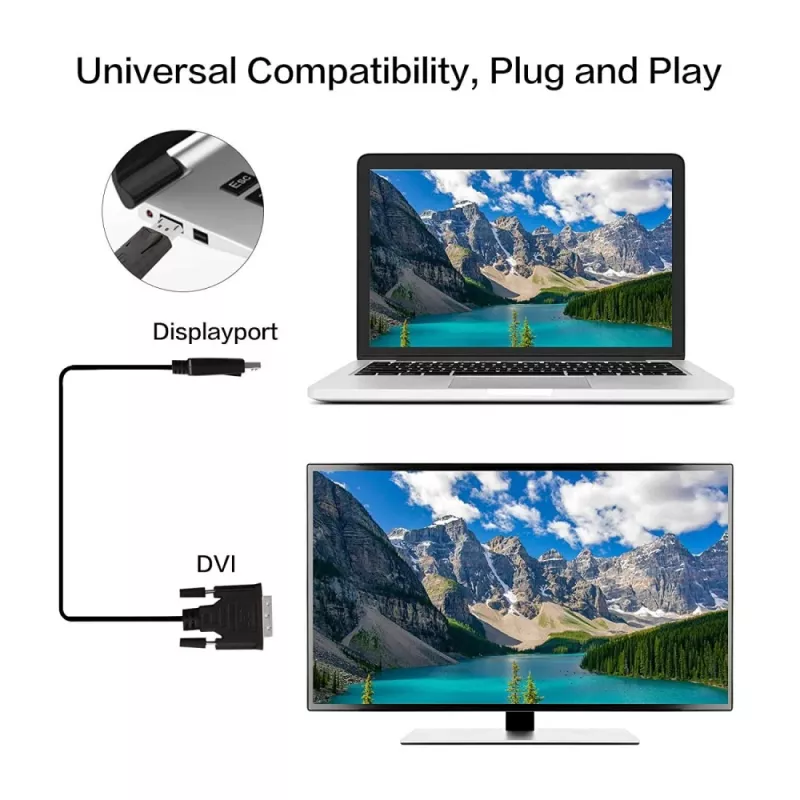 Techly Monitora DisplayPort–DVI kabelis 2 m ICOC DSP-C-020, 2 m, DVI-D, DisplayPort, vīrišķais, vīrišķais, 1920 x 1080 (HD 1080)