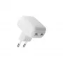 ES plakanā sienas lādētājs d bramante re-charge Pro — 2× USB-C 25W, iekšdarbiem, balta