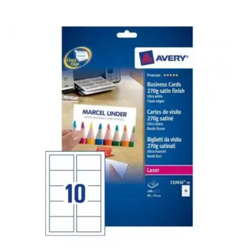 Lāzerpapīrs vizītkartēm Avery C32026-10