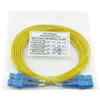 Optiskās šķiedras kabelis BlueOptics CAB-SMF-SC-SC-20 20 m G.657.A1 SC savienotāji