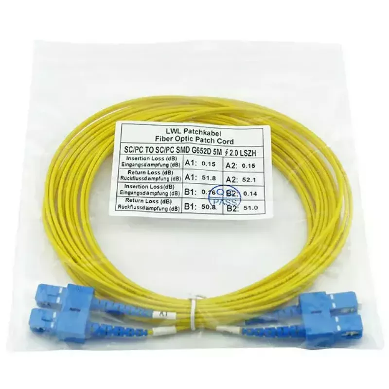 Optiskās šķiedras kabelis BlueOptics CAB-SMF-SC-SC-20 20 m G.657.A1 SC savienotāji