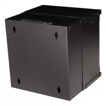 Pie sienas stiprināms statīva skapis EQUIP EWM-06-3030-B 6U, 312 mm platums, 300–330 mm dziļums, melns